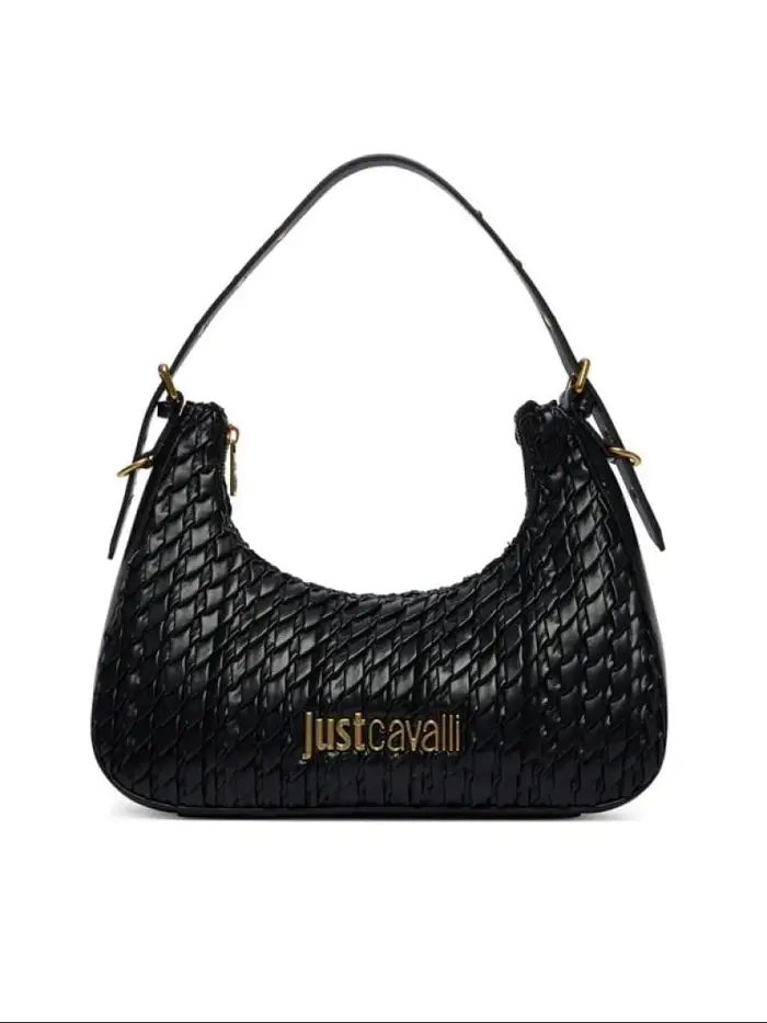 Just Cavalli borsa obbo in ecopelle nera con logo