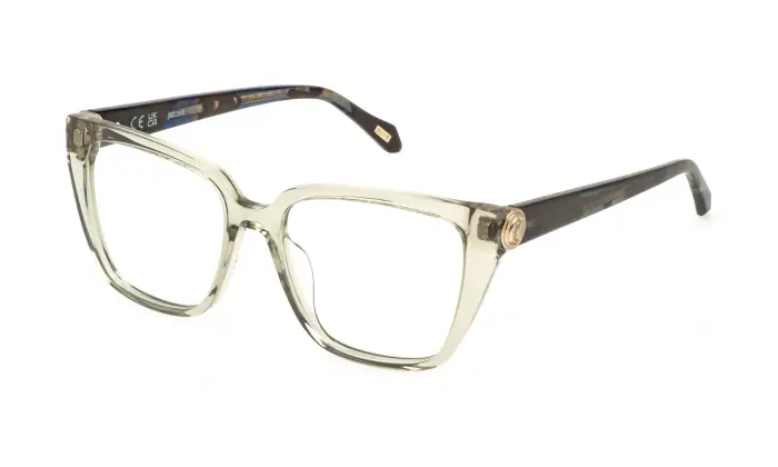 Just Cavalli Donna VJC186 03GE Montature da vista Acetato Verde Squadrata
