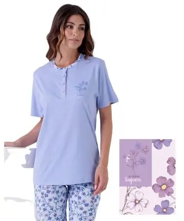 Pigiama donna a manica corta in jersey di cotone Karelpiu KE0015
