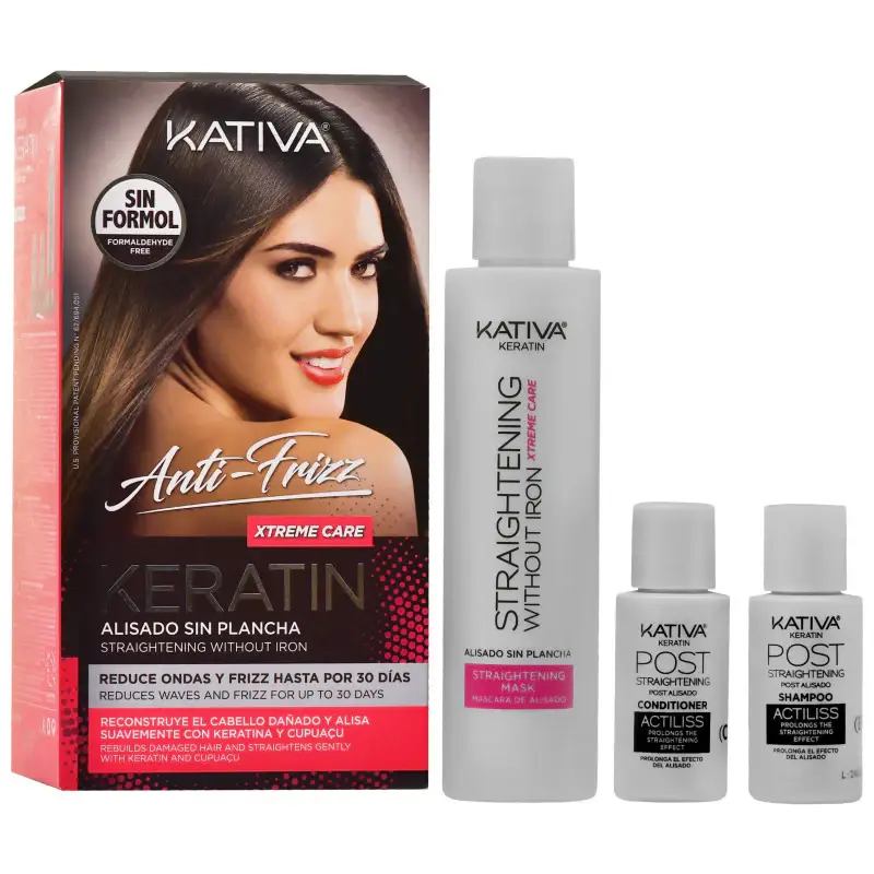 Kativa Kit per la stiratura dei capelli Alisado Keratin Xtreme Care - Set per la stiratura dei capelli