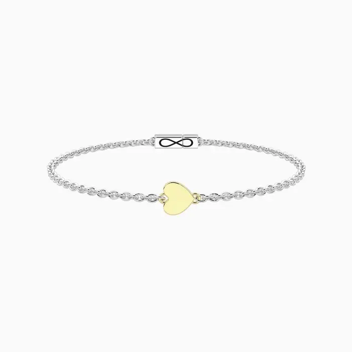 Bracciale Con Cuore In Oro 9Kt E Chiusura Non-Reversibile Cuore - Kidult
