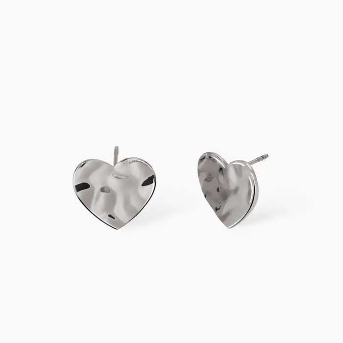 Orecchini Cuore Effetto Martellato Style 03 - Kidult