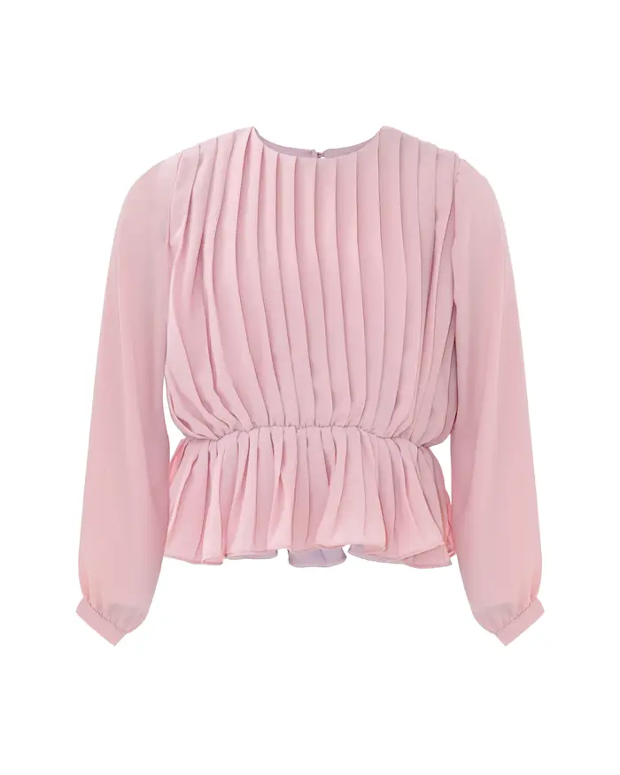 Camicia Kocca rosa cipria plissè con vita elasticizzata