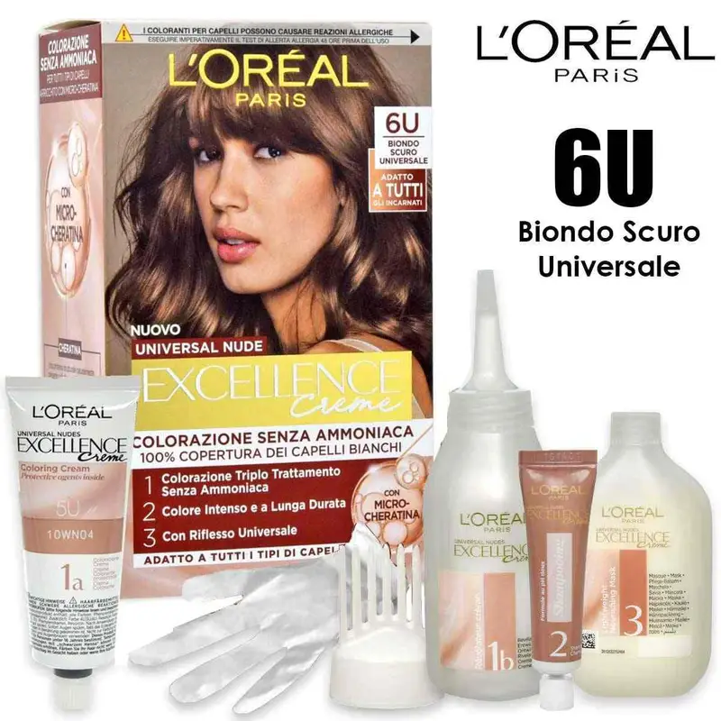 L´oréal paris L oreal excellence creme universal nude senza ammoniaca n° 6u biondo scuro