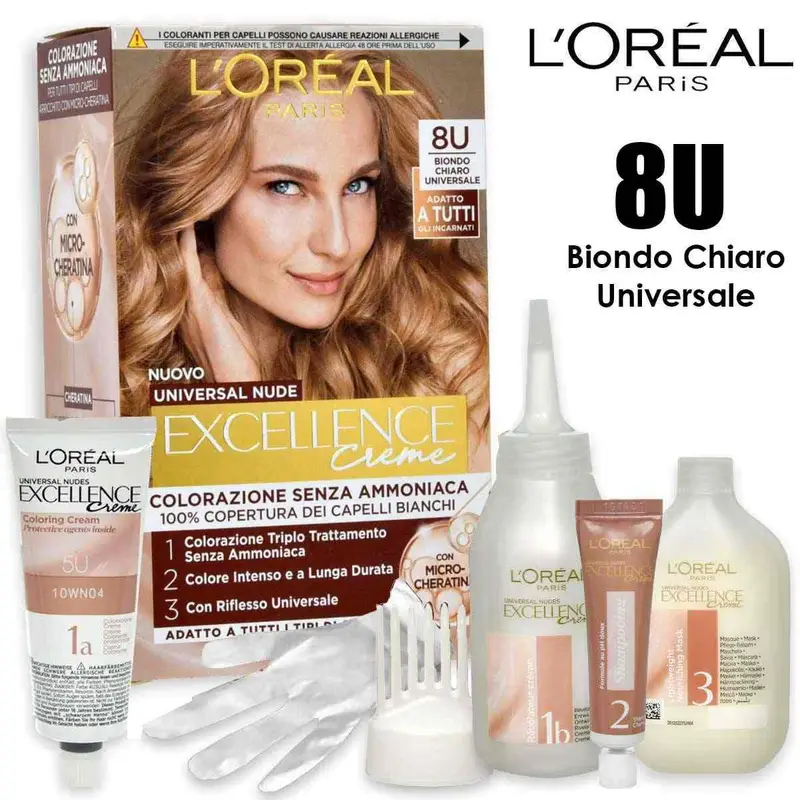 L´oréal paris L oreal excellence creme universal nude senza ammoniaca n° 8u biondo chiaro