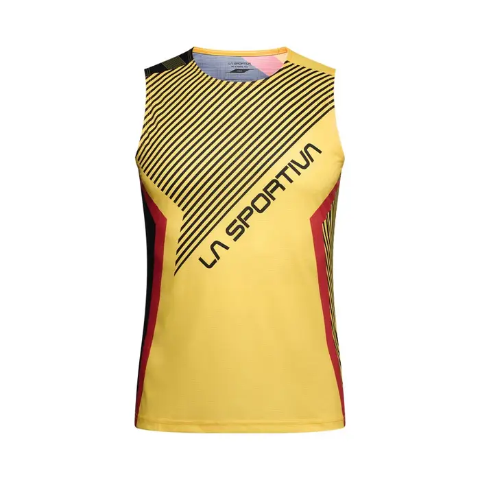Canotta Trail Running Flow Nero Giallo Uomo L