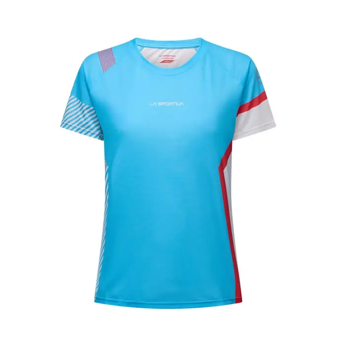 T-Shirt Trail Running Flow Malibu Blue Hibiscus Donna M Blu
