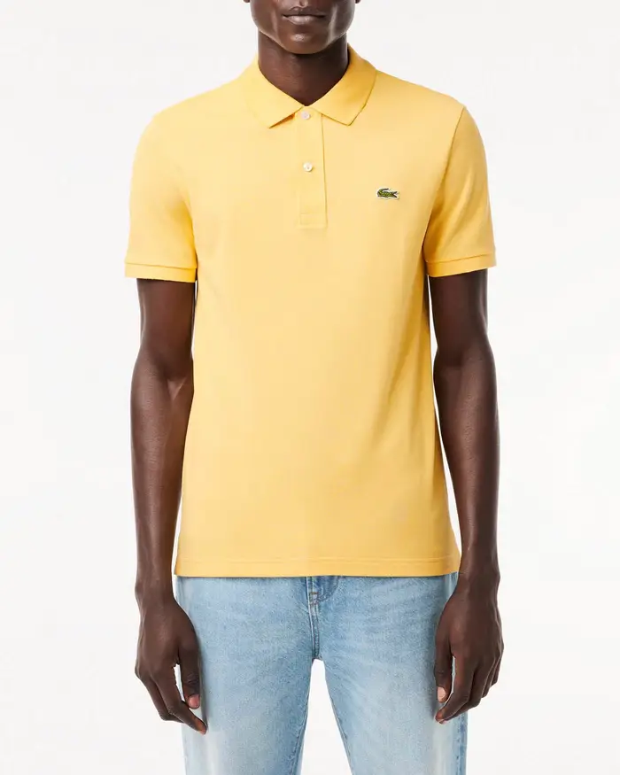 Polo Lacoste gialla slim fit PH4012 in petit piqué