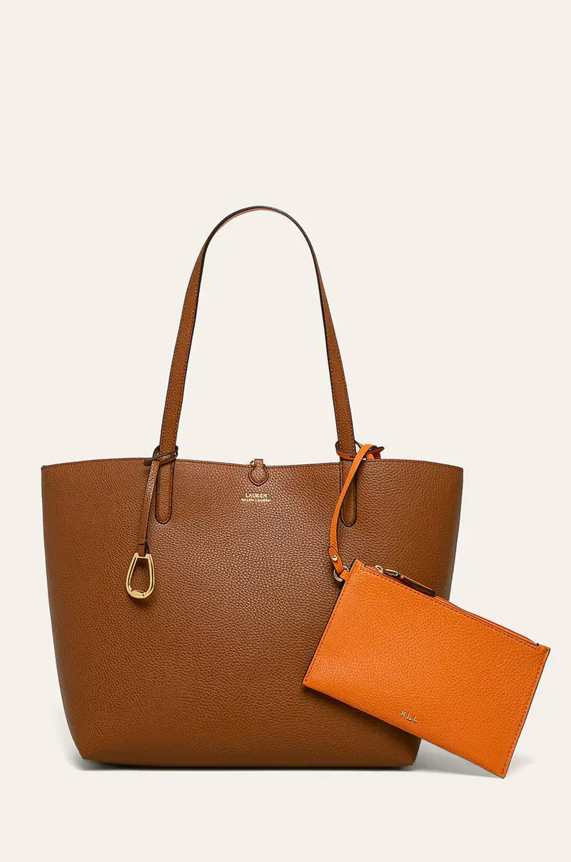RALPH LAUREN Borsa Donna Orange Rvrsble tote medium