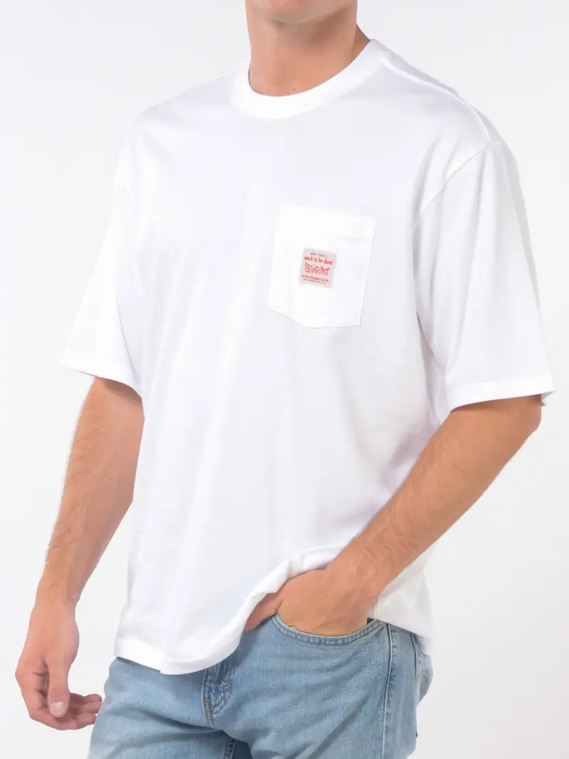 LEVI S® t Shirt da uomo con tasca e logo Bianco