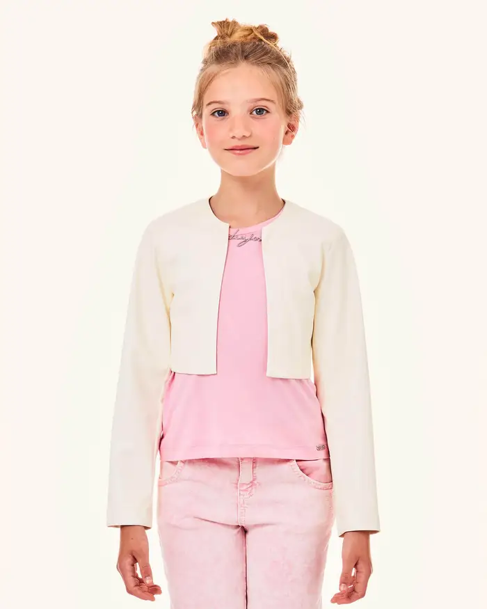 Bolero avorio in ecopelle