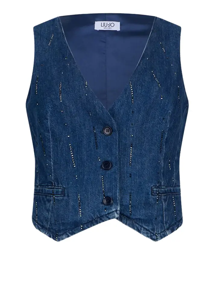 gilet liu jo strass da donna - denim