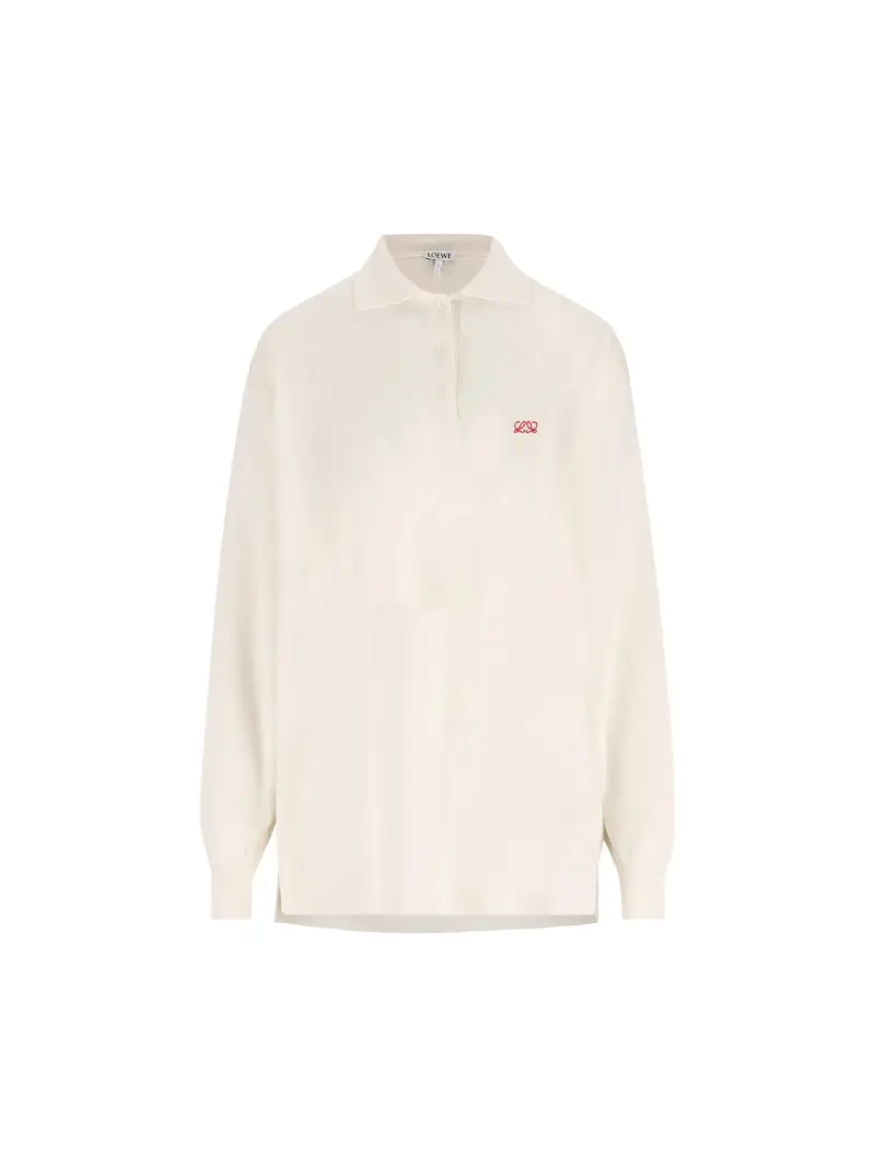 LOEWE Polo In Cashmere E Seta BIANCO