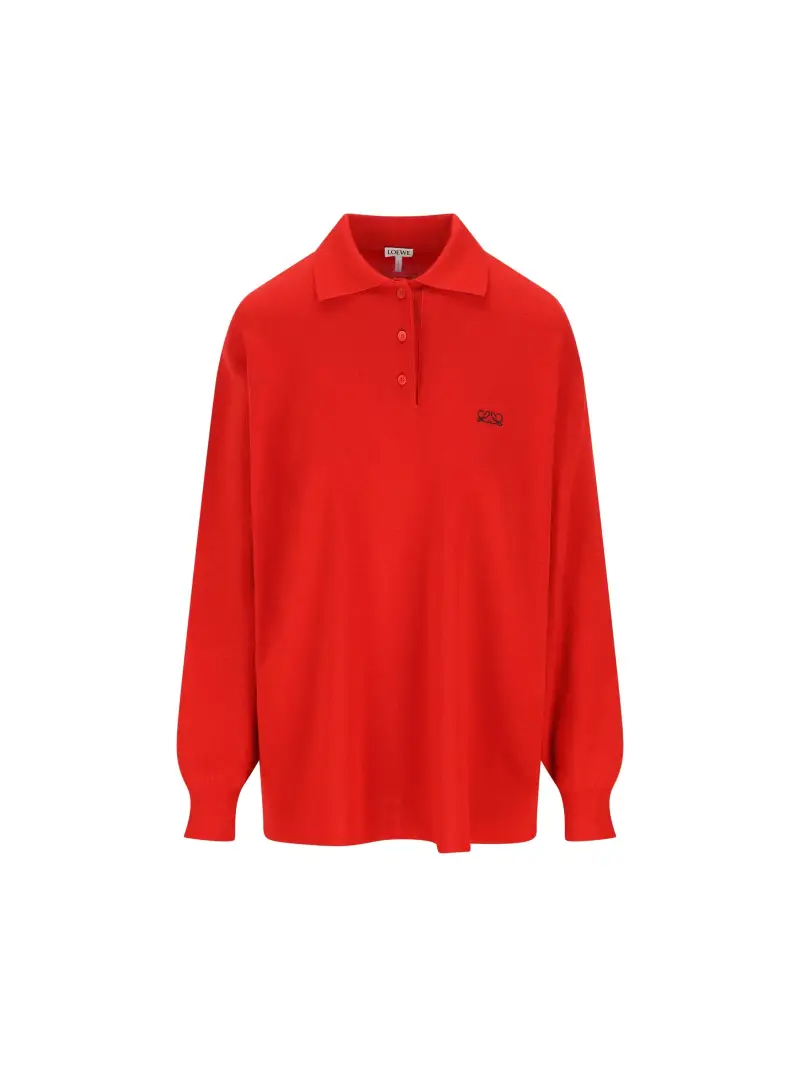 LOEWE Polo In Cashmere E Seta ROSSO