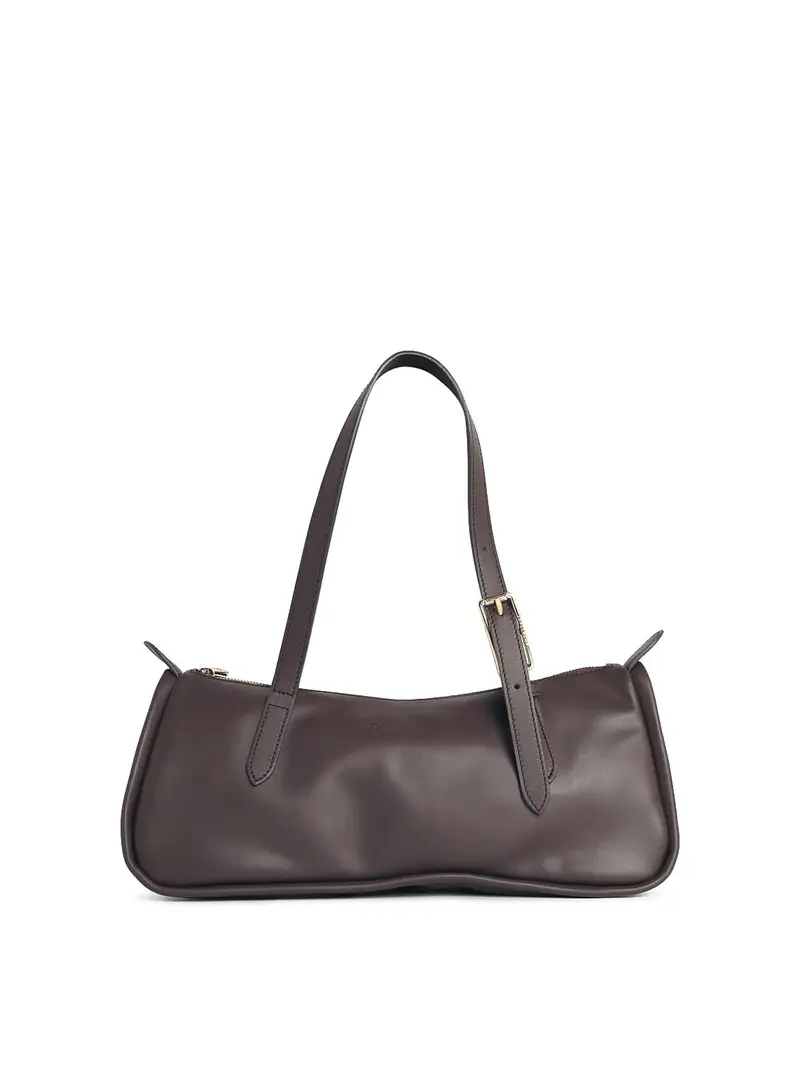 Longchamp Lussuosa borsa in pelle marrone