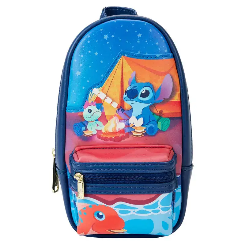 Loungefly Astuccio Disney Stitch Camping Cuties Bleu