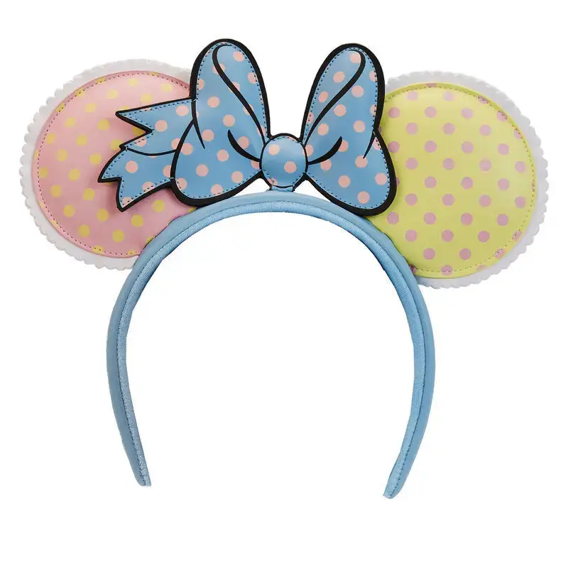 Loungefly Fascia per capelli bambina Disney Minnie Mouse Pastel Polka Dot ear Blanc