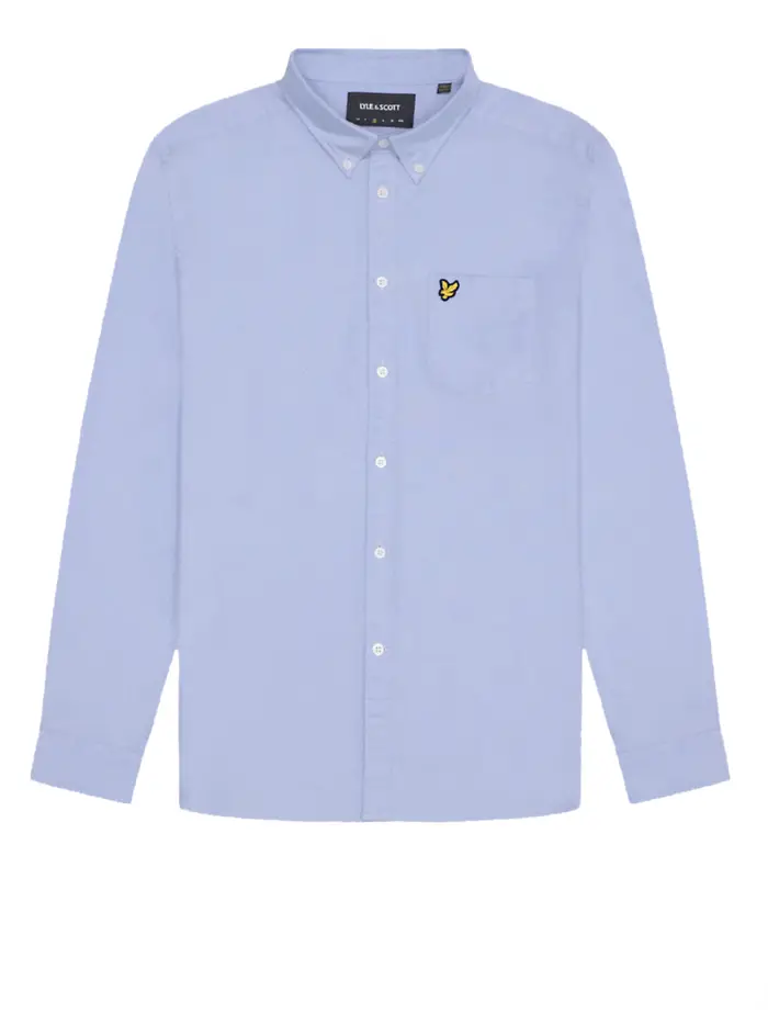 camicia casual lyle & scott da uomo - celeste