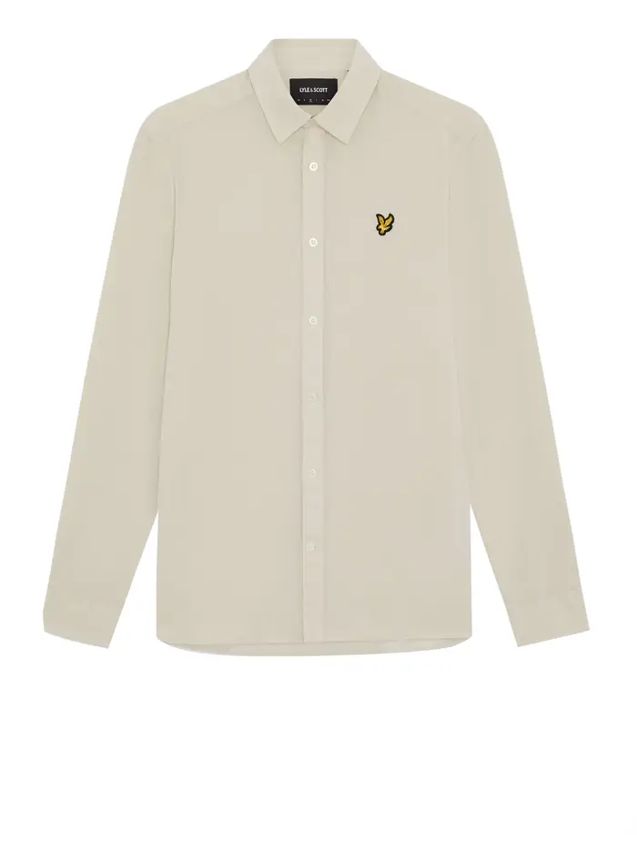 camicia casual lyle & scott linen blend da uomo - avorio