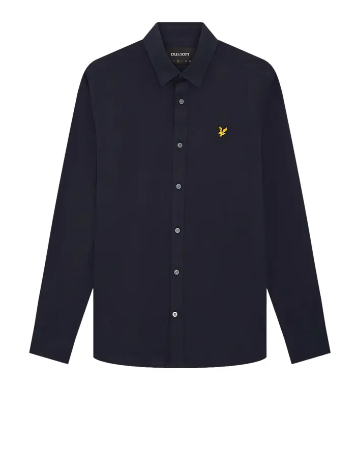 camicia casual lyle & scott linen blend da uomo - blu
