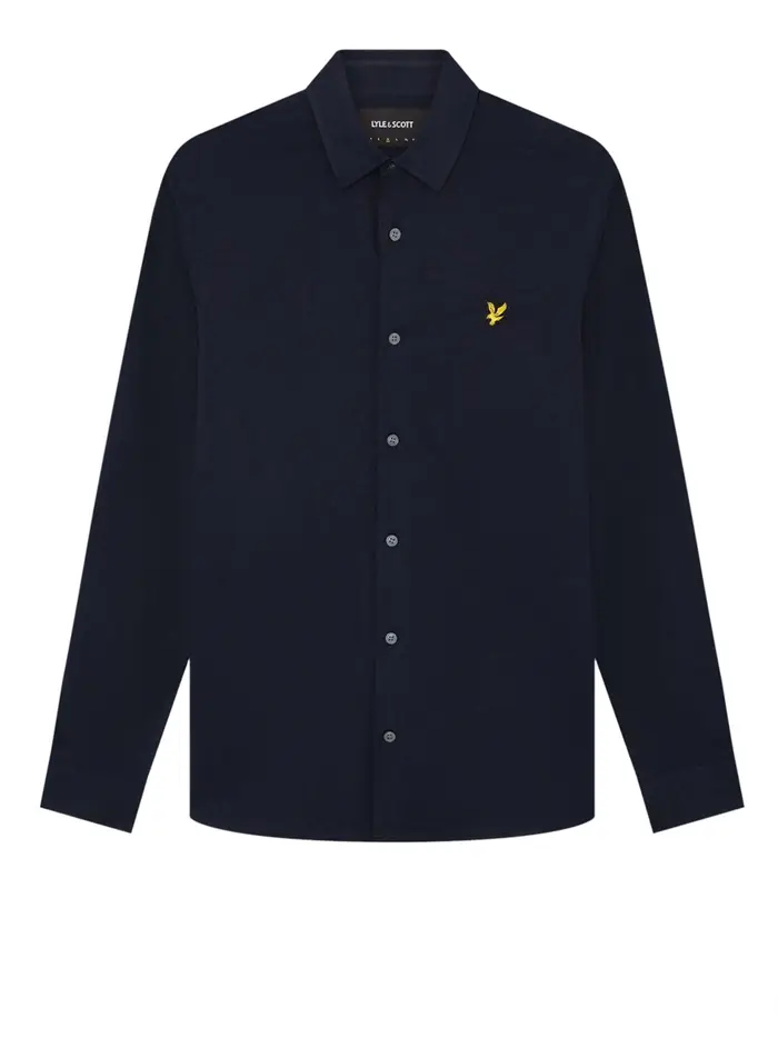 camicia casual lyle & scott pique jersey da uomo - blu
