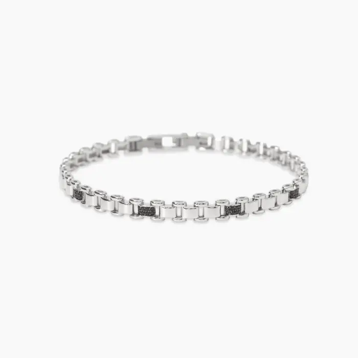 Bracciale In Argento 925 Acciaio 316L Zirconi - Mabina