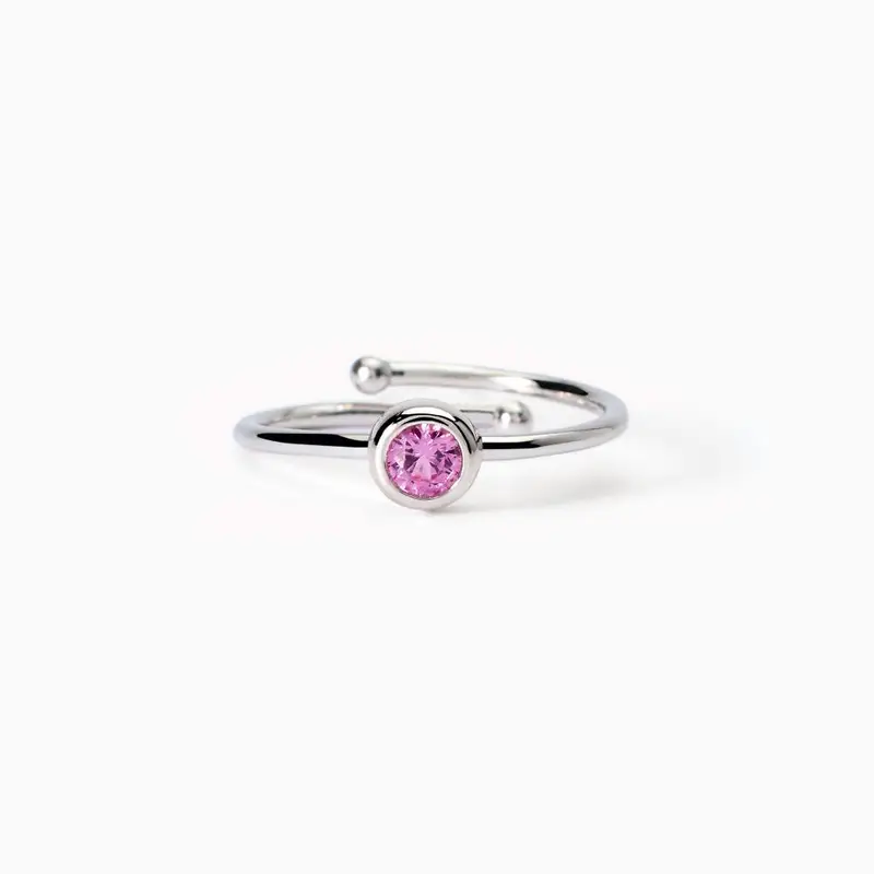 Mabina Gioielli Anello Da Bambina Con Corindone Rosa Sintetico Shiny