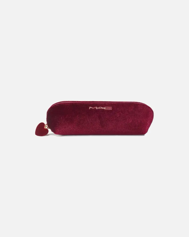 Mac cosmetics pochette porta trucchi rosa con fiocco bordeaux