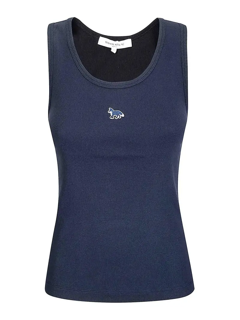 Maison Kitsuné Canotta a coste per bambina Blu scuro