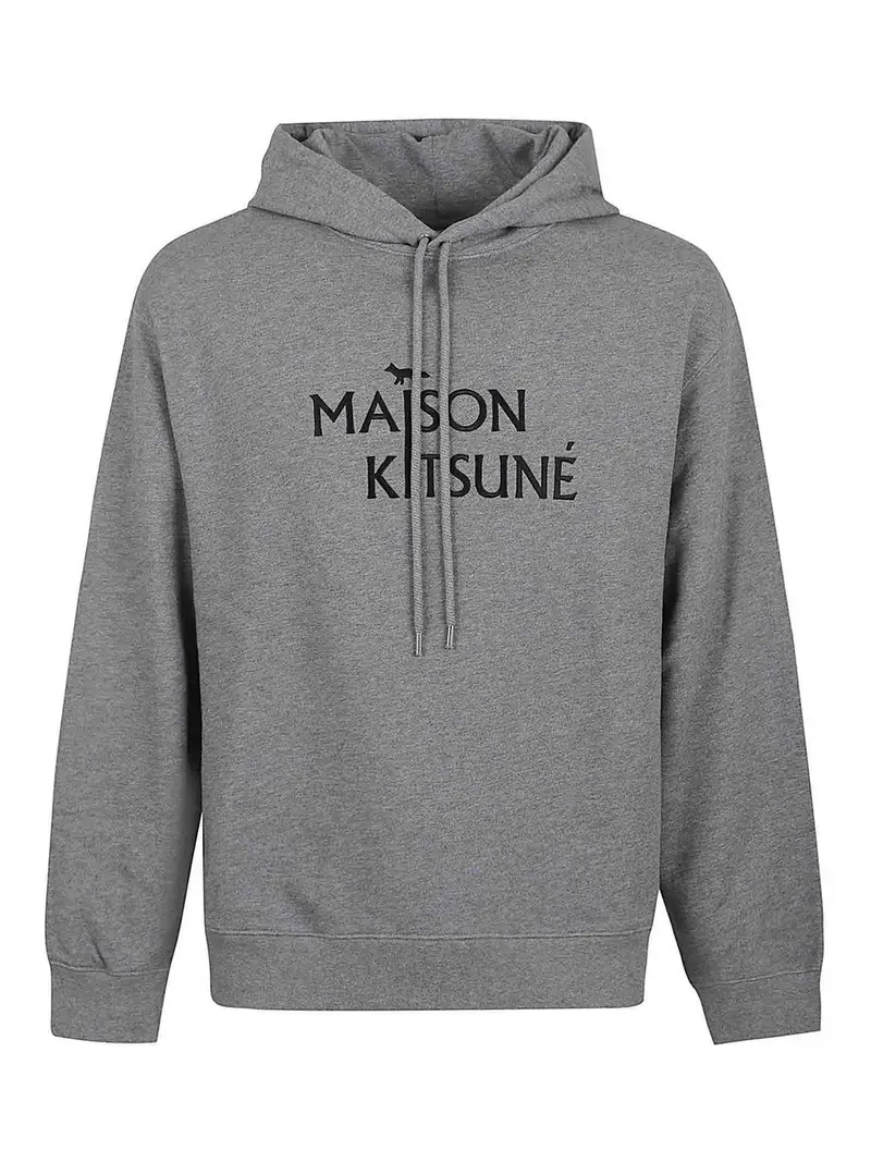 Maison Kitsuné Felpa con cappuccio Grigio