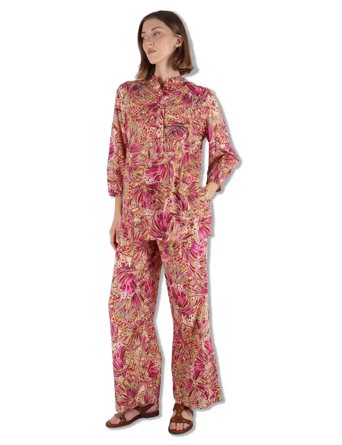 Maliparmi Pantaloni Sweet Butterfly in leggero cotone rosso Donna JH805415217 B7008