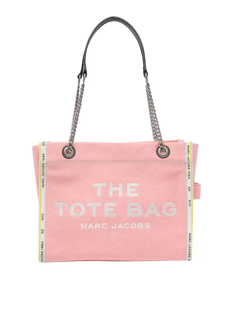Marc Jacobs La borsa tote a tracolla con catena di jeans Color Carne E Neutri