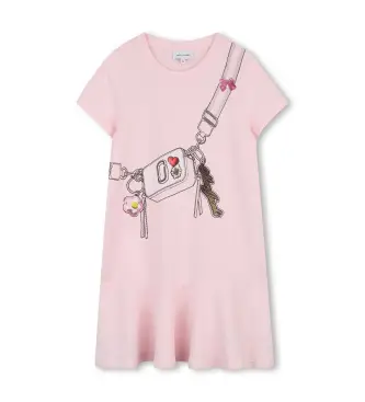 Marc Jacobs per ragazza W60711 Abito rosa a fantasia (10años= 138cm), Casual, Cotone, Manica corta, moda per bambini