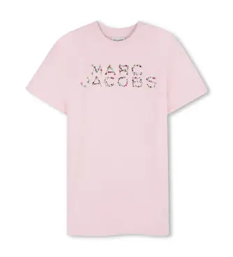 Marc Jacobs per ragazza W60718 Abito rosa con logo (8años= 126cm), Casual, Cotone, Manica corta, moda per bambini