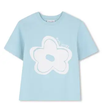 Marc Jacobs per ragazza W60735 Maglietta blu a fiori (5años= 108cm), Casual, Cotone, Manica corta, moda per bambini