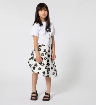 Marc Jacobs per ragazza W60735 T-shirt bianca a fiori (6años= 114/119cm), Bianco, Casual, Cotone, Manica corta, moda per bambini