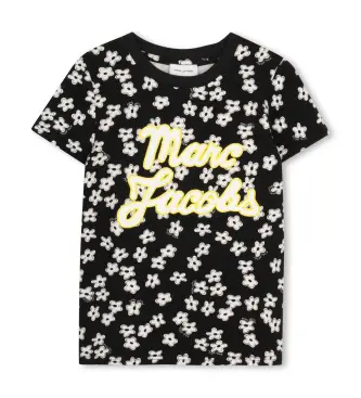 Marc Jacobs per ragazza W60738 maglietta nera a fiori (5años= 108cm), Nero, Casual, Cotone, Manica corta, moda per bambini Giallo
