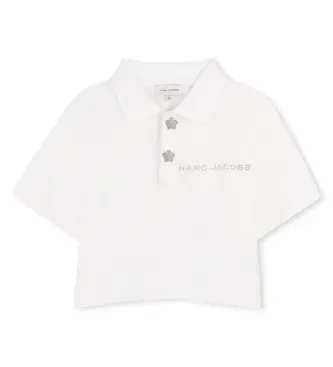 Marc Jacobs per ragazza W60739 Polo bianca a fiori (8años= 126cm), Bianco, Casual, Cotone, Manica corta, moda per bambini