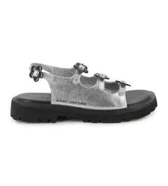 Marc Jacobs per ragazza W60822 Sandali metallizzati color argento, Pelle, Basso, Fibbia, Casual, moda per bambini
