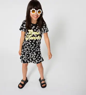 Marc Jacobs per ragazza W60861 vestito a t-shirt nero (6años= 114/119cm), Casual, Cotone, Manica corta, moda per bambini