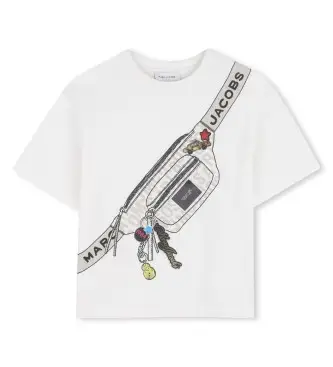 Marc Jacobs per ragazzo W60763 T-shirt bianca con borsa (6años= 114cm), Bianco, Casual, Cotone, Manica corta, moda per bambini