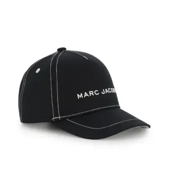 Marc Jacobs per ragazzo W60844 Berretto in twill nero, Casual, Cotone, moda per bambini
