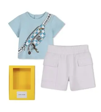 Marc Jacobs unisex per bambino W60816 Set di borse blu (18meses= 80cm), Casual, Manica corta, Cotone biologico, moda per bambini