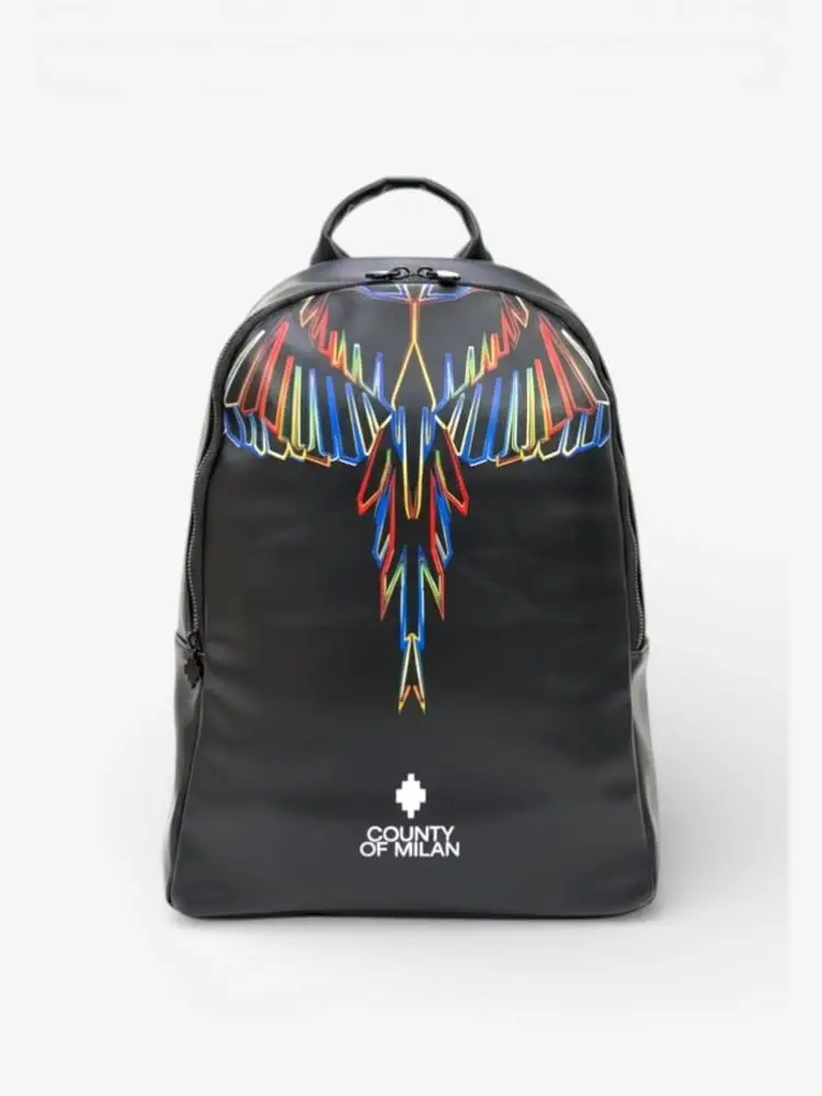 Marcelo Burlon zaino nero uomo logo sul davanti