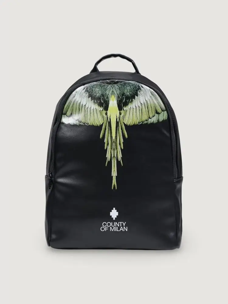 Marcelo Burlon zaino nero uomo logo sul davanti