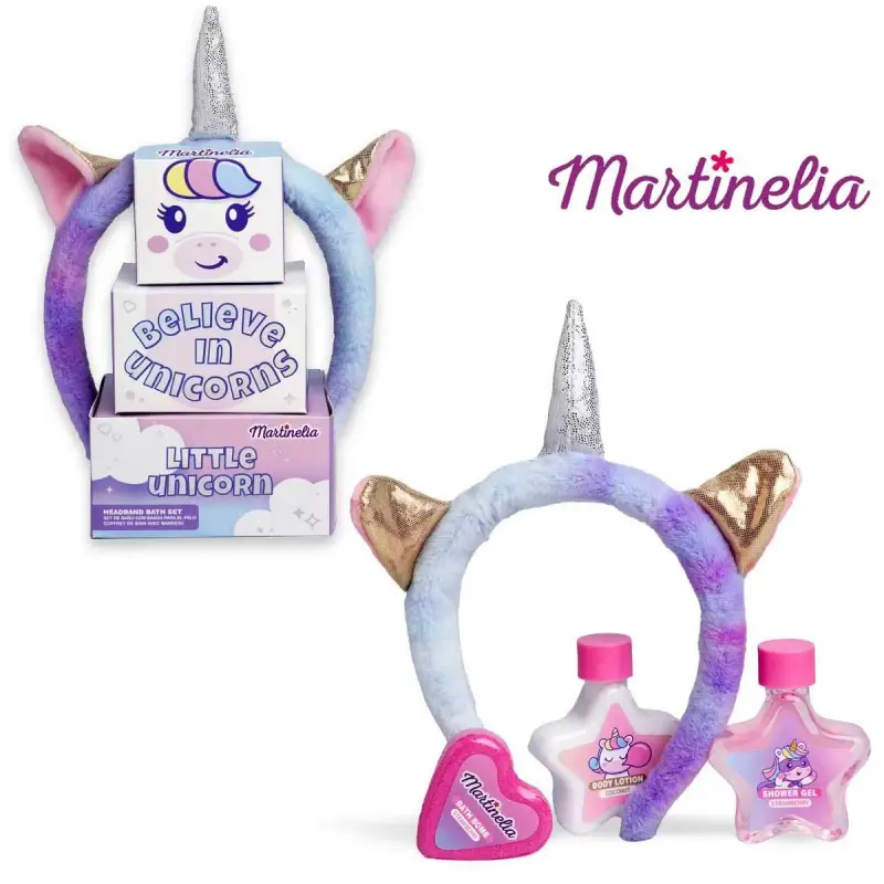 Martinelia Set da bagno con cerchietto per capelli a forma di piccolo unicorno