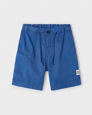 Bermuda indaco con coulisse e tasconi 3-7 anni