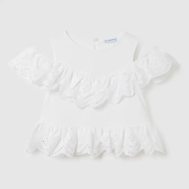Mayoral Blusa ragazza 6195 traforata bianco