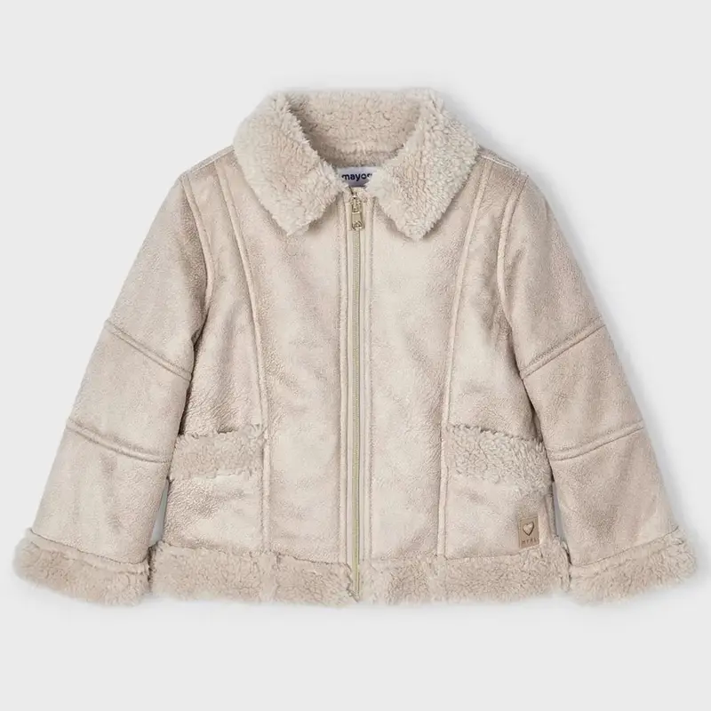 Mayoral Giubbotto tinta unita in ecomontone 4414 bambina seppia
