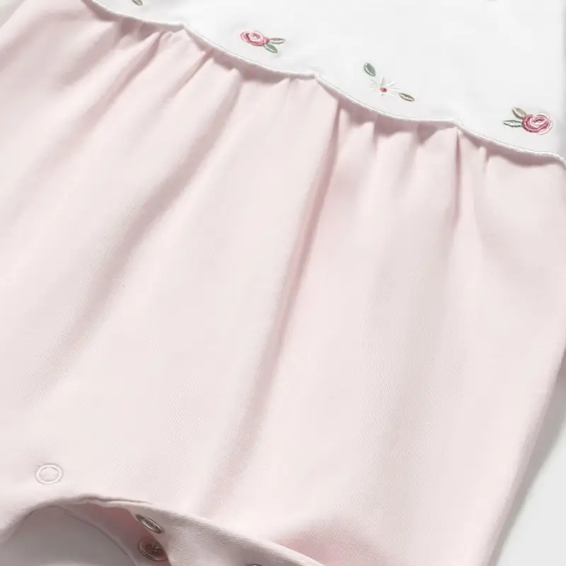 Mayoral Tutina intera lunga di cotone flor 1751 neonata bianco rosa